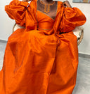 Boubou Atika orange brodé marron et doré — tenue africaine fête cérémonie BouBouQueens