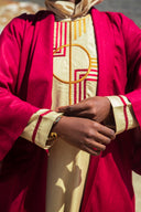 Ensemble Jamm rouge et crème brodé doré — tenue africaine fête cérémonie BouBouQueens