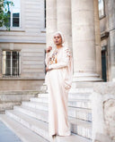 Boubou Keinya beige en lin glacé brodé — tenue africaine Aïd fête BouBouQueens